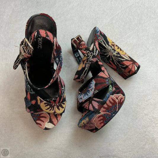 Sandals Heels Block By Next In Floral Print, Size: 6