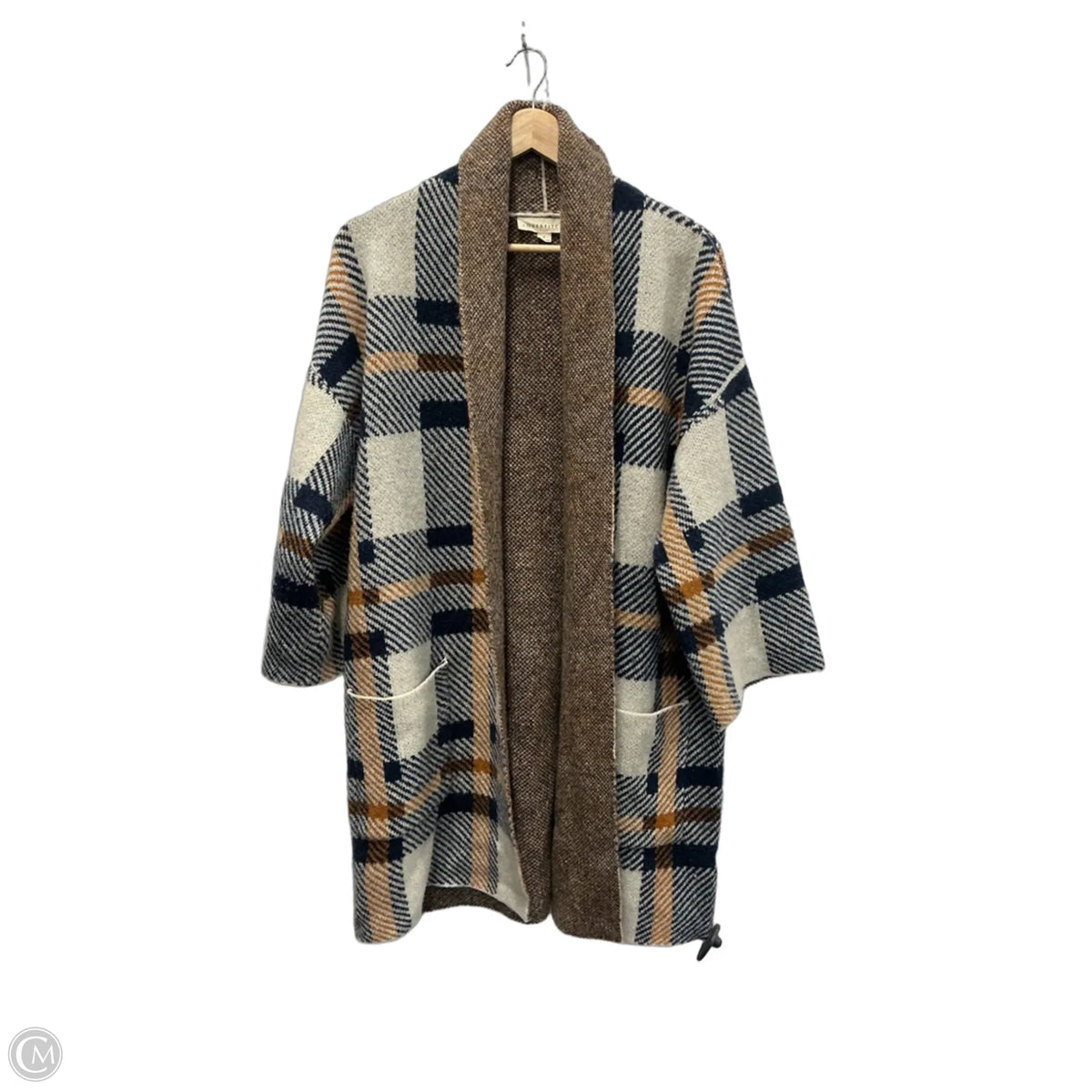 Cardigan By Lovestitch In Plaid Pattern, Size: L