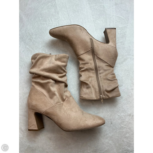 Boots Ankle Heels By Kelly And Katie In Beige, Size: 8.5