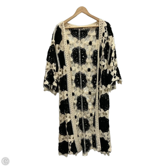 Cardigan By Do Everything In Love In Black & Cream, Size: Osfm