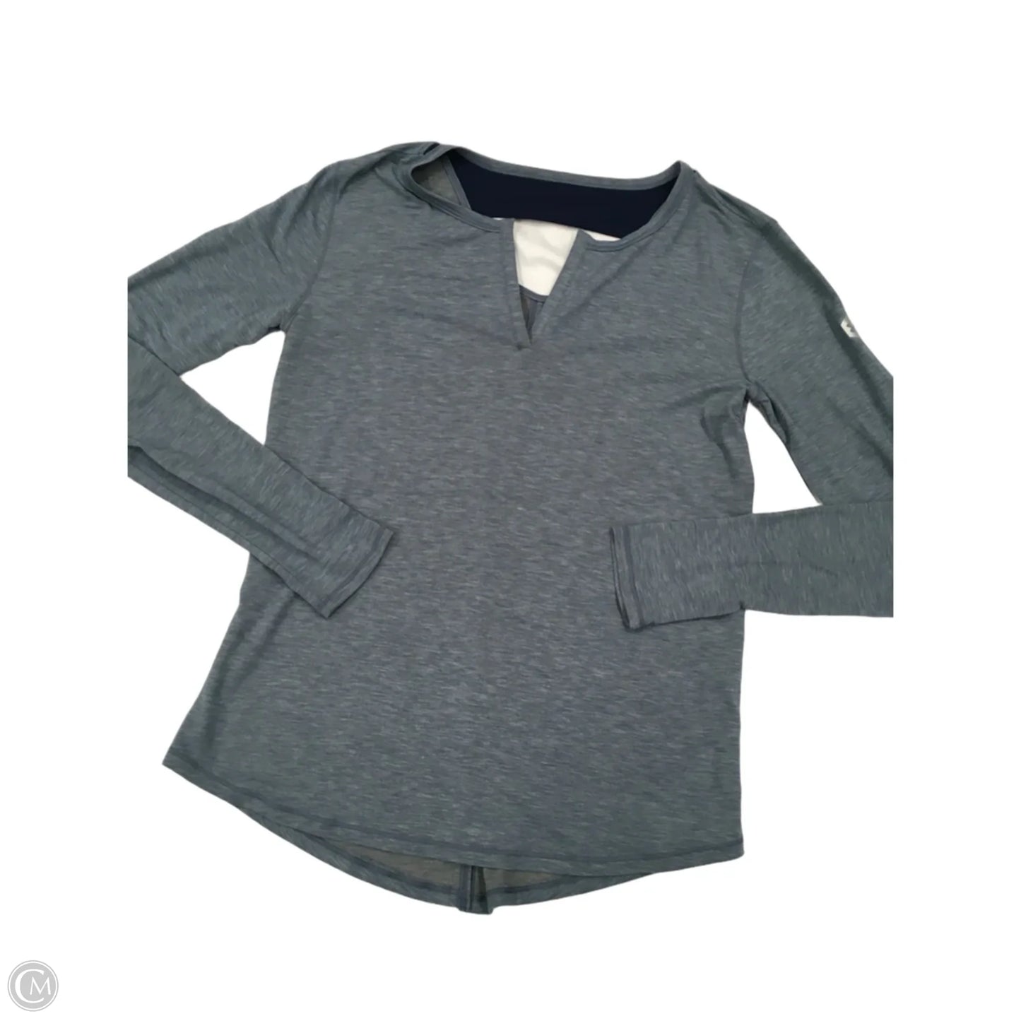 Athletic Top Long Sleeve Crewneck By Under Armour In Blue, Size: S