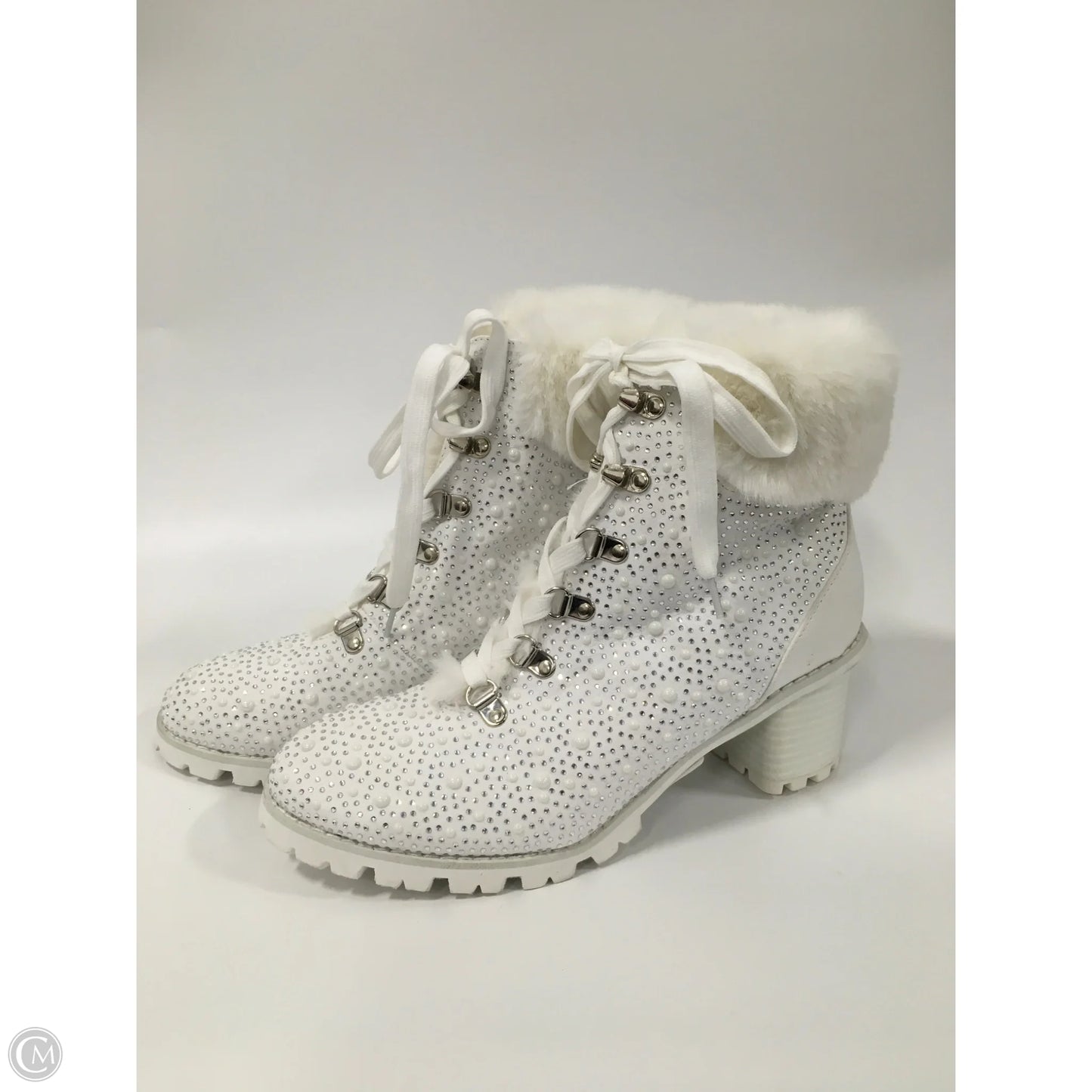 Boots Ankle Heels By lauren lorraine  In White, Size: 8.5