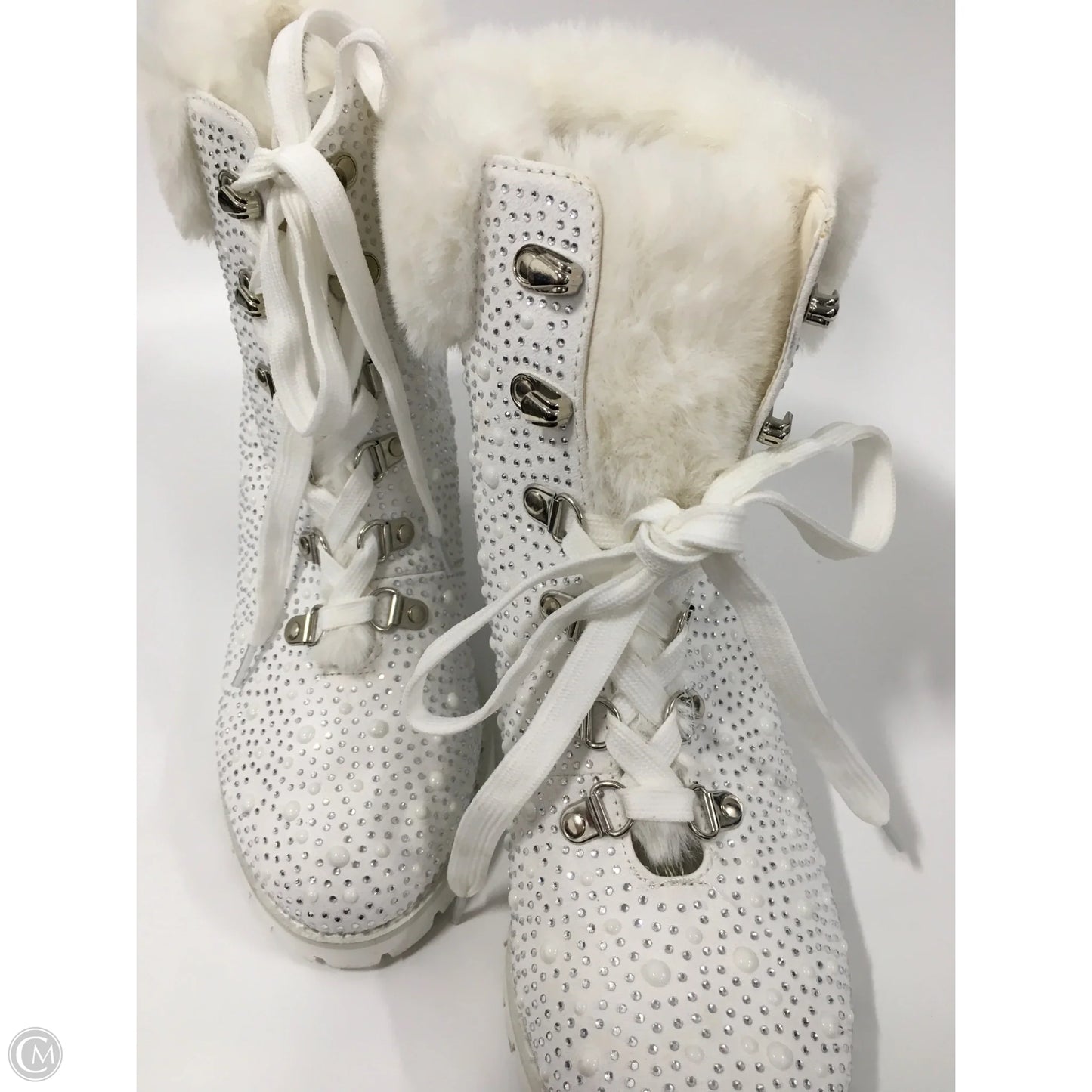 Boots Ankle Heels By lauren lorraine  In White, Size: 8.5