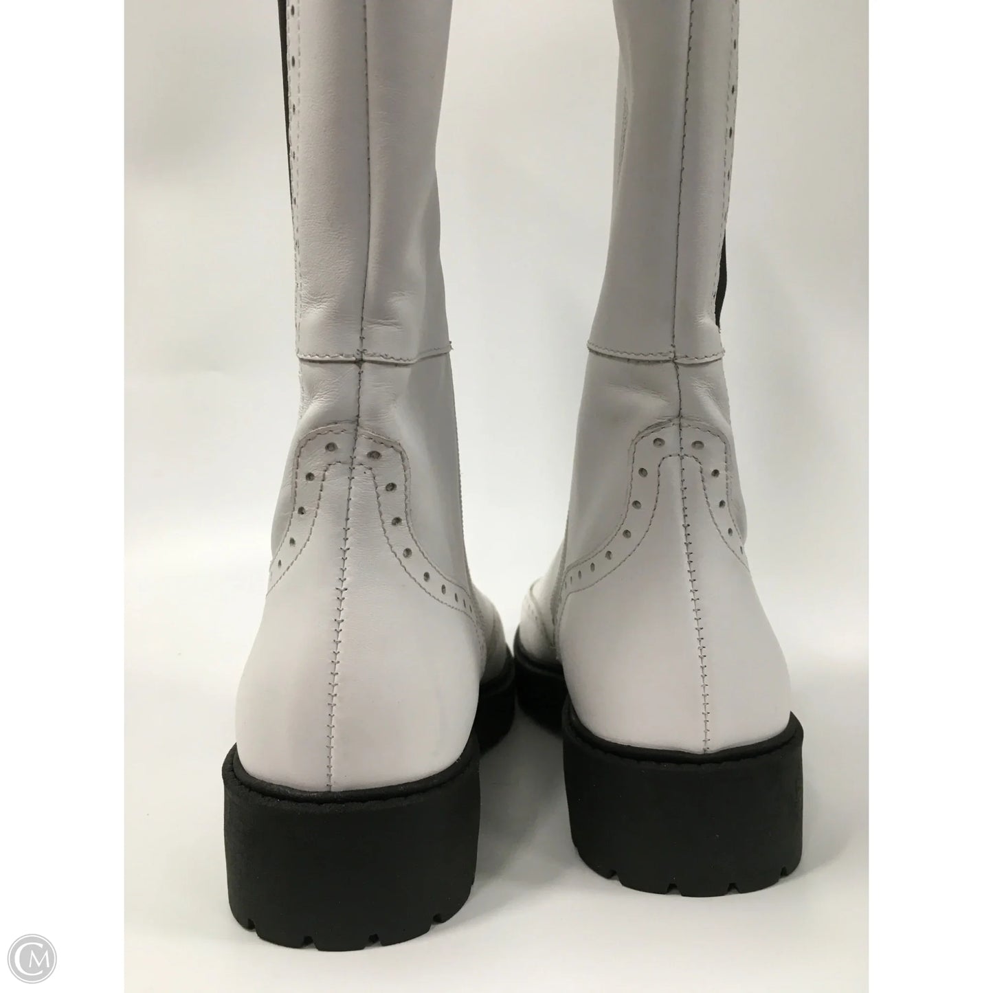 Boots Knee Flats By Clothes Mentor In Black & White, Size: 8.5