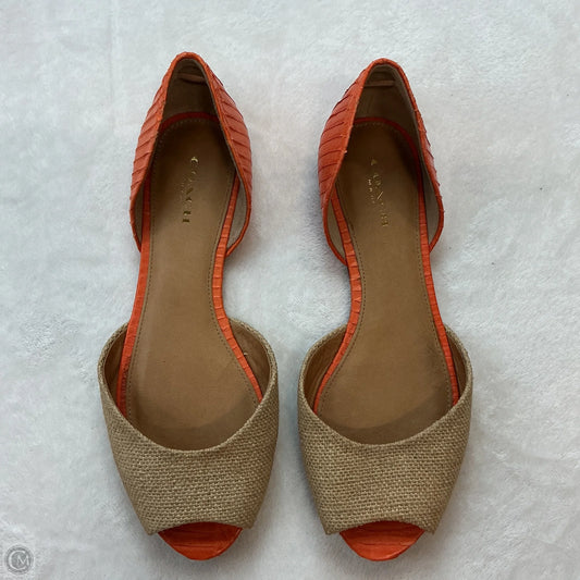 Sandals Designer By Coach In Cream & Orange, Size: 7