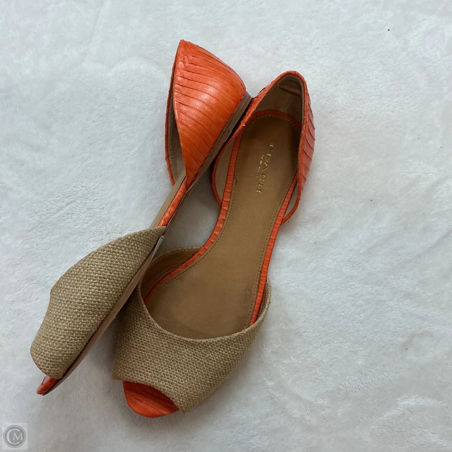 Sandals Designer By Coach In Cream & Orange, Size: 7