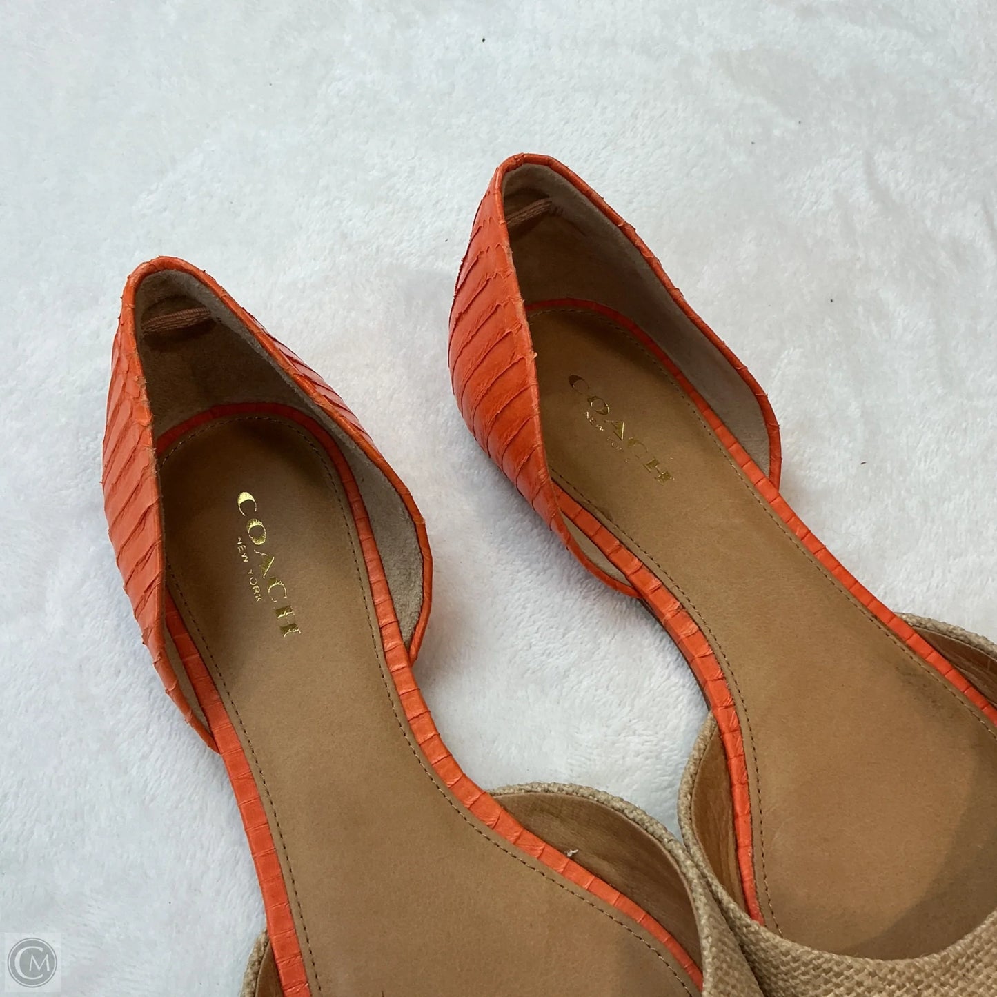 Sandals Designer By Coach In Cream & Orange, Size: 7