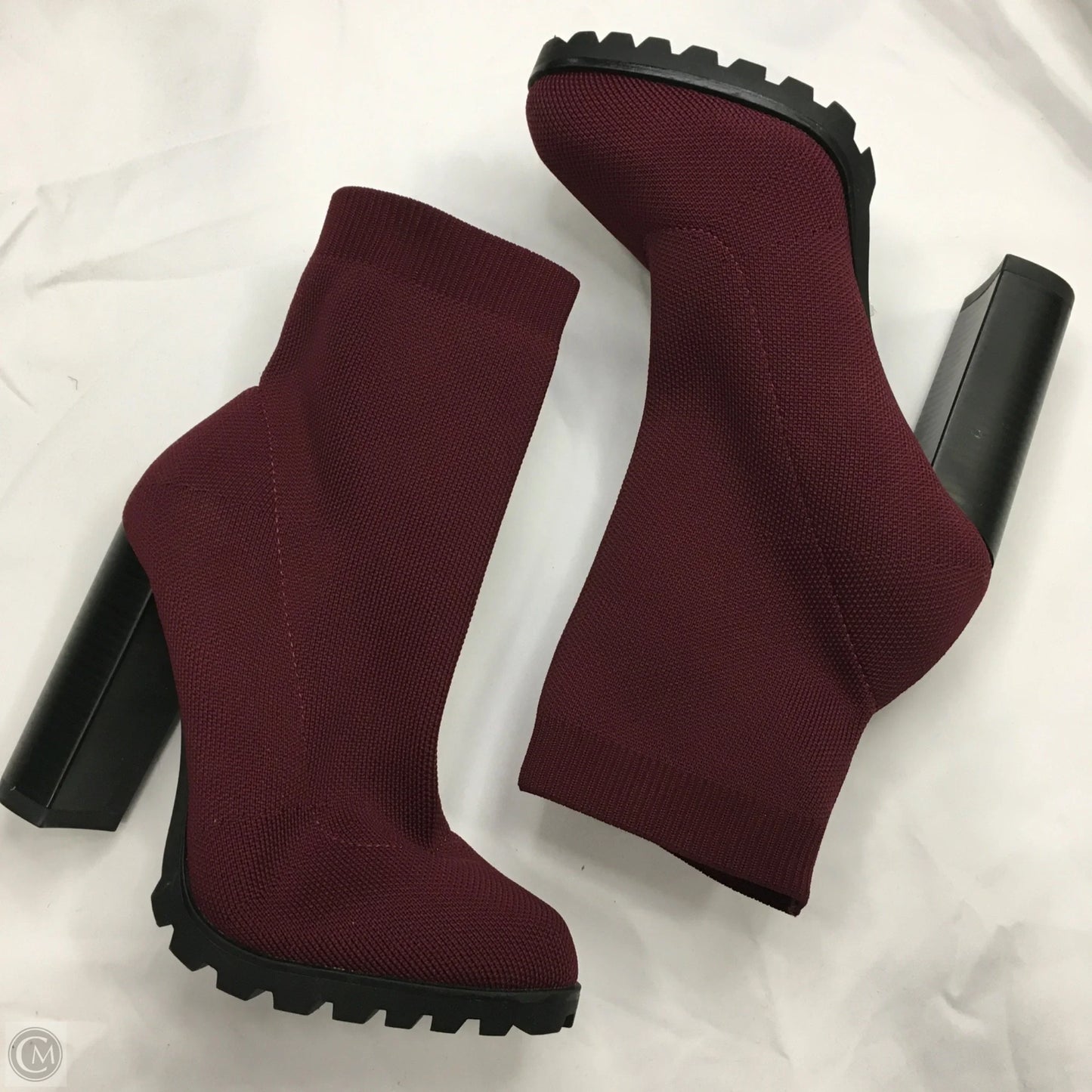 Boots Ankle Heels By Shoedazzle In Maroon, Size: 8
