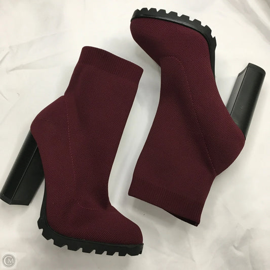 Boots Ankle Heels By Shoedazzle In Maroon, Size: 8