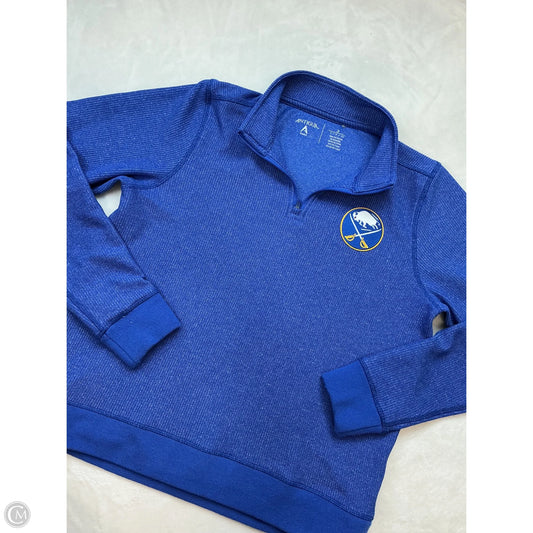 Athletic Top Long Sleeve Collar By Antigua In Blue, Size: S