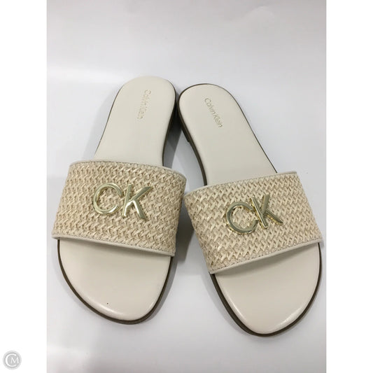 Sandals Flats By Calvin Klein In Cream, Size: 8