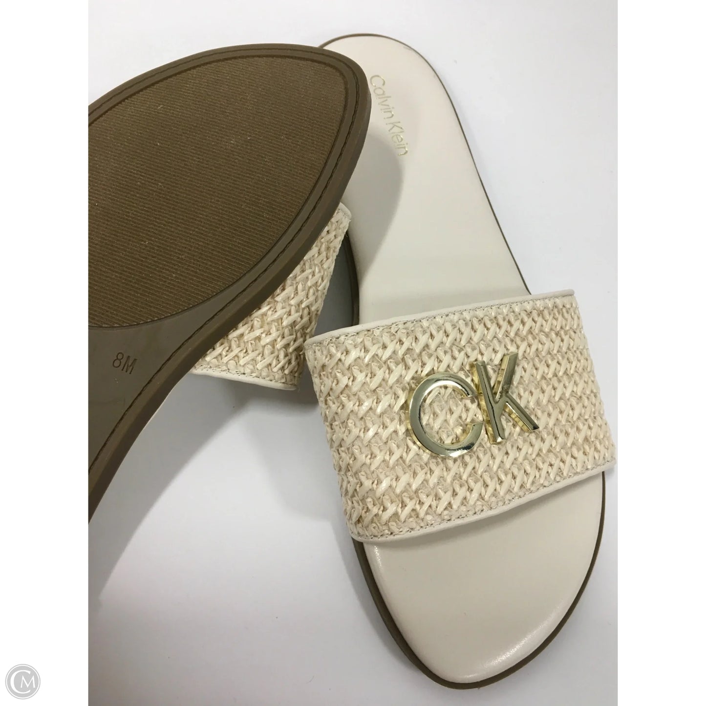 Sandals Flats By Calvin Klein In Cream, Size: 8