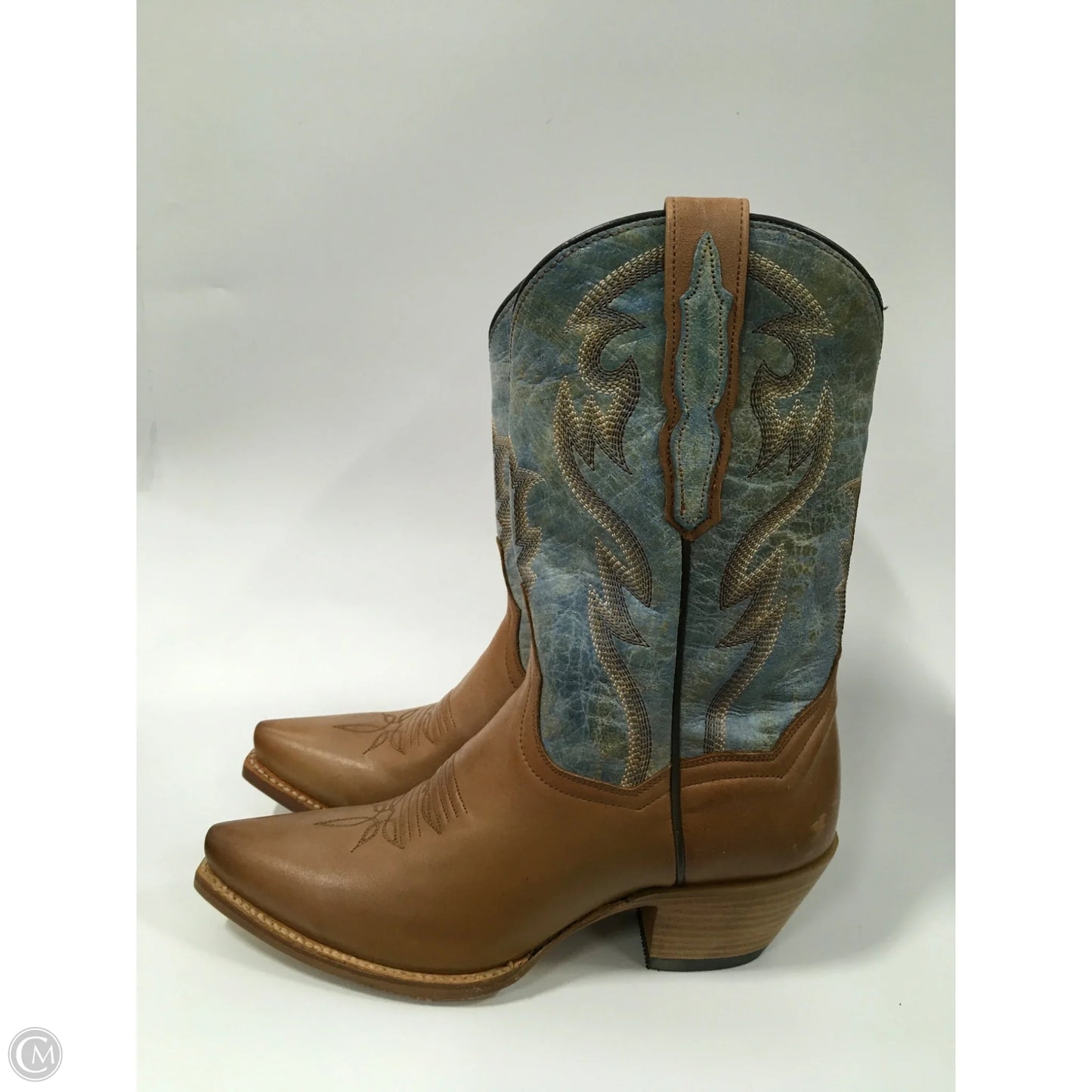 Boots Western By Dan Post In Blue & Brown, Size: 7