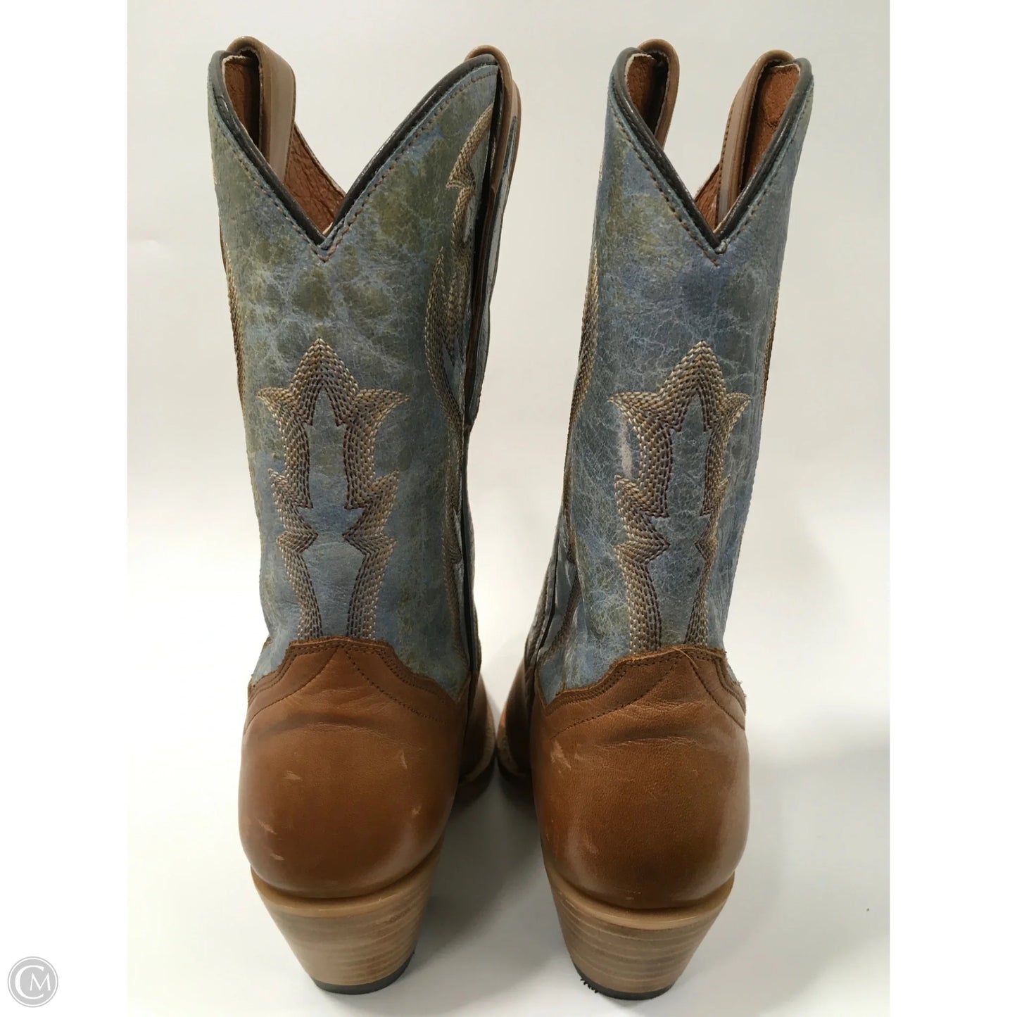 Boots Western By Dan Post In Blue & Brown, Size: 7