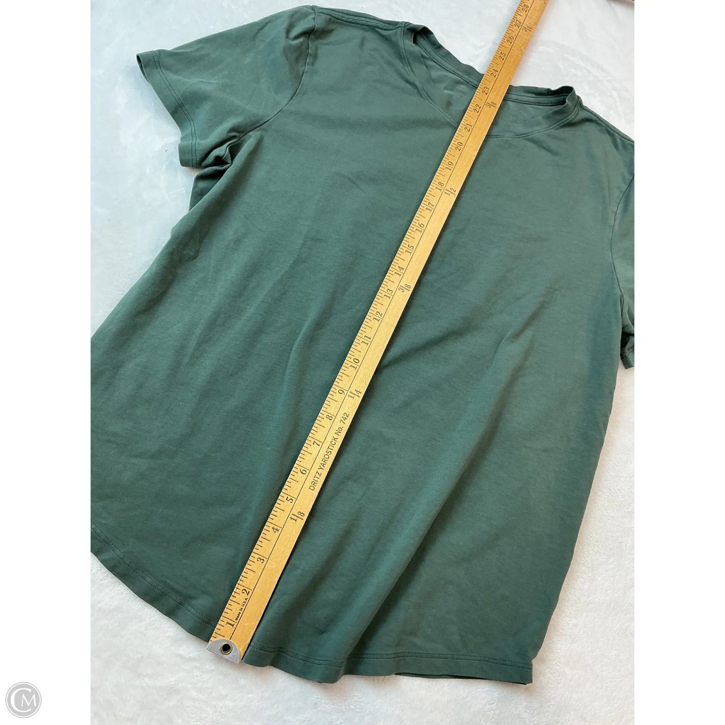 Athletic Top Short Sleeve By Lululemon In Green, Size: M