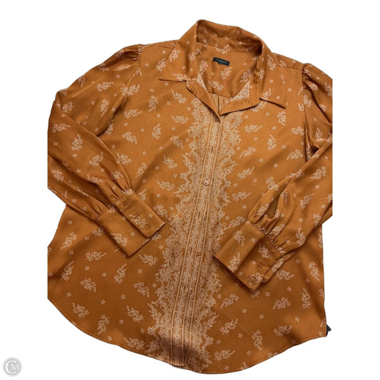 Top Long Sleeve By Ann Taylor In Orange, Size: L