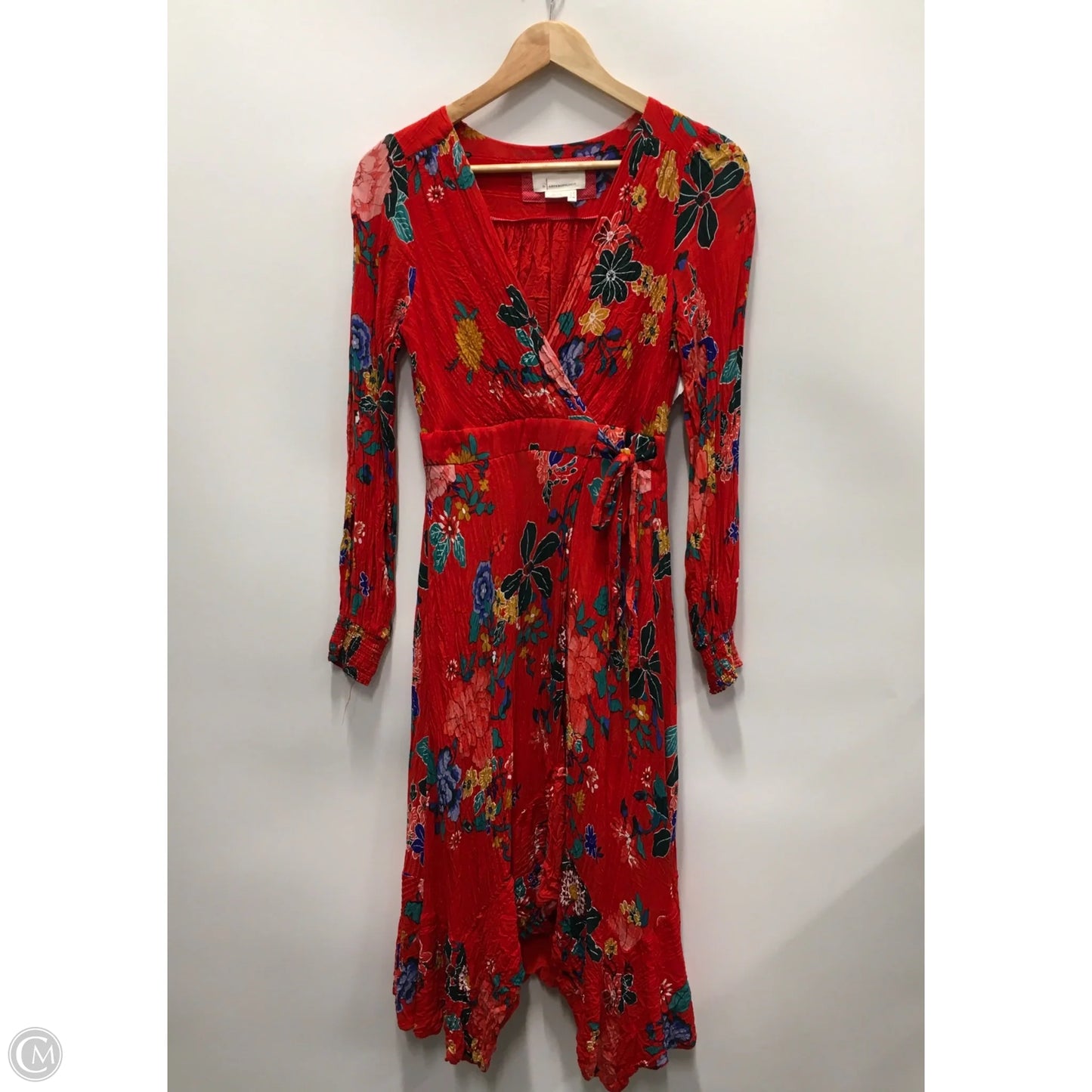 Dress Casual Midi By Anthropologie In Red, Size: 4