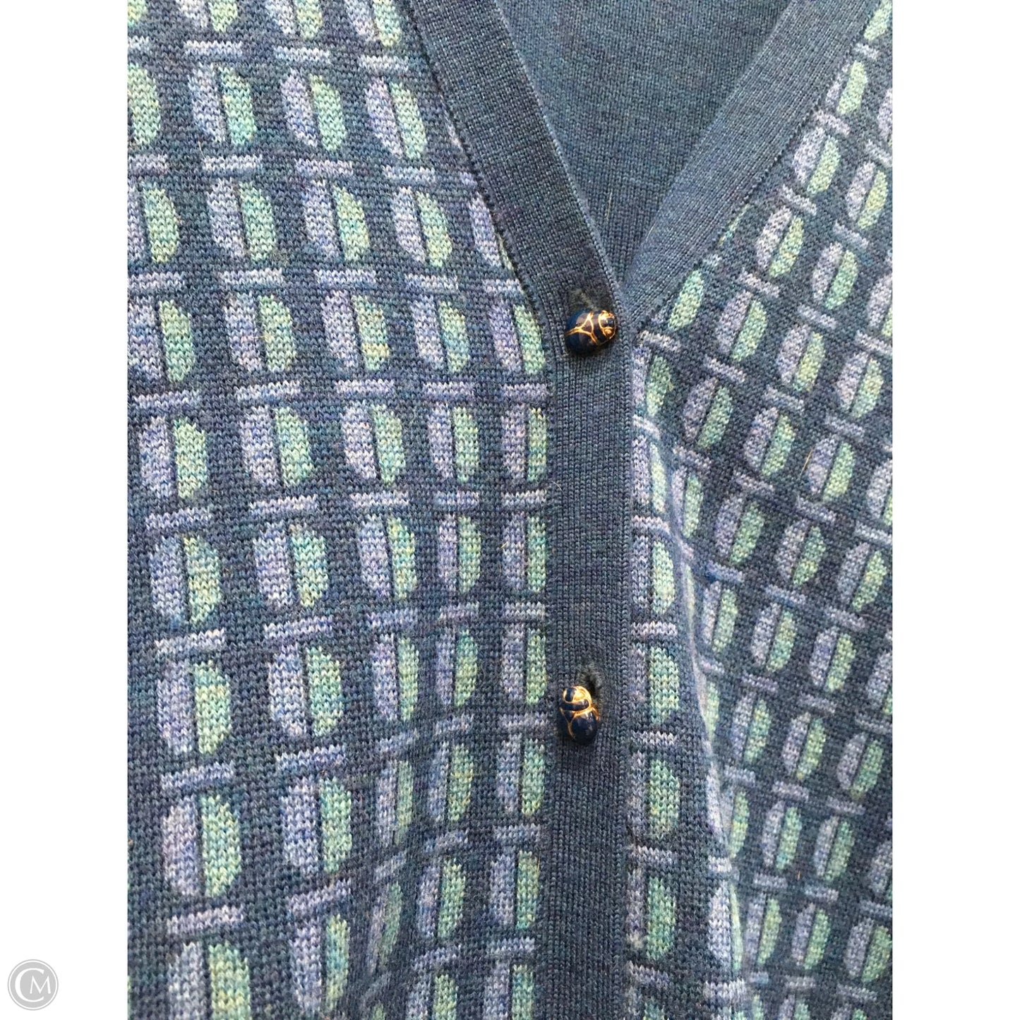 Cardigan Designer By Tory Burch In Blue, Size: M