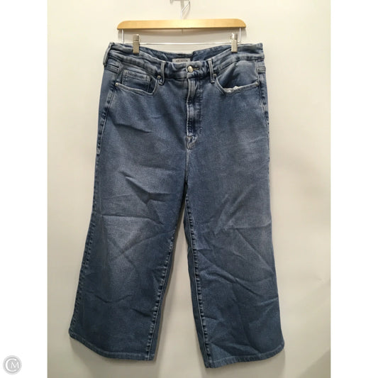 Jeans Straight By Good American In Blue Denim, Size: 18