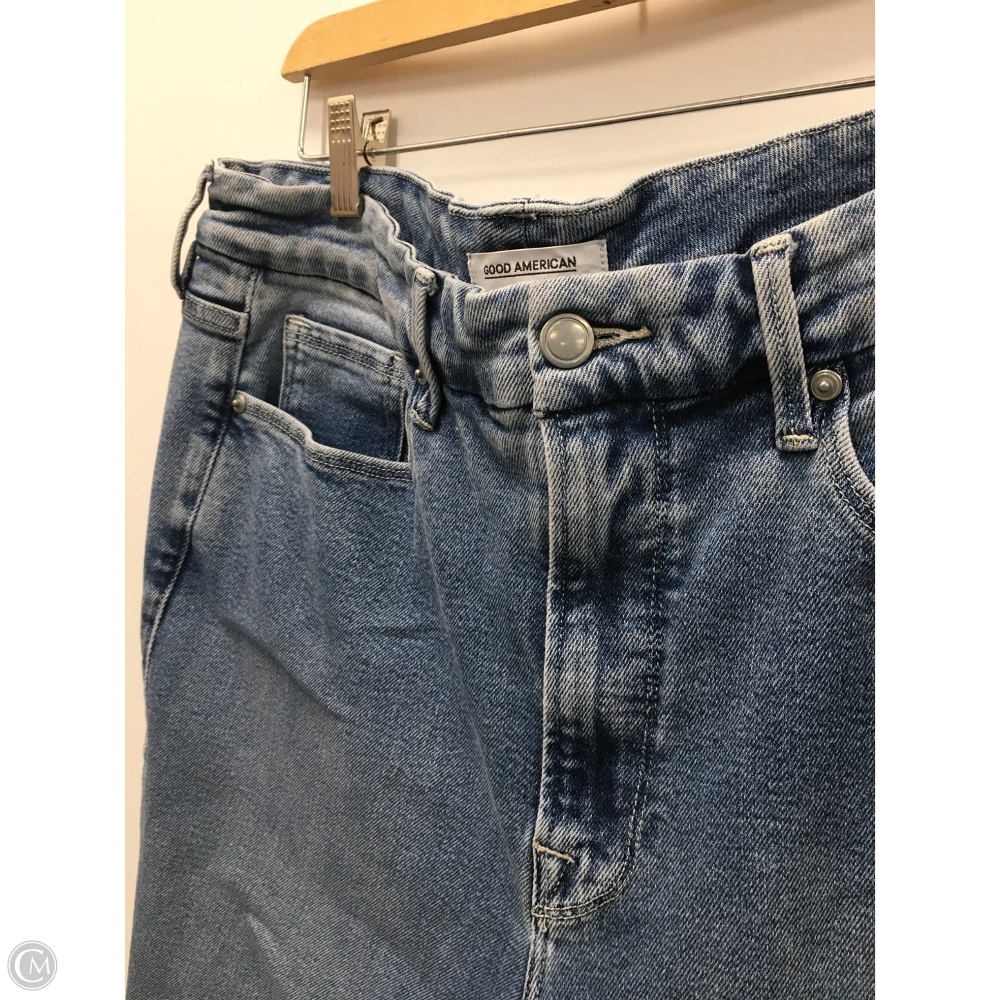 Jeans Straight By Good American In Blue Denim, Size: 18