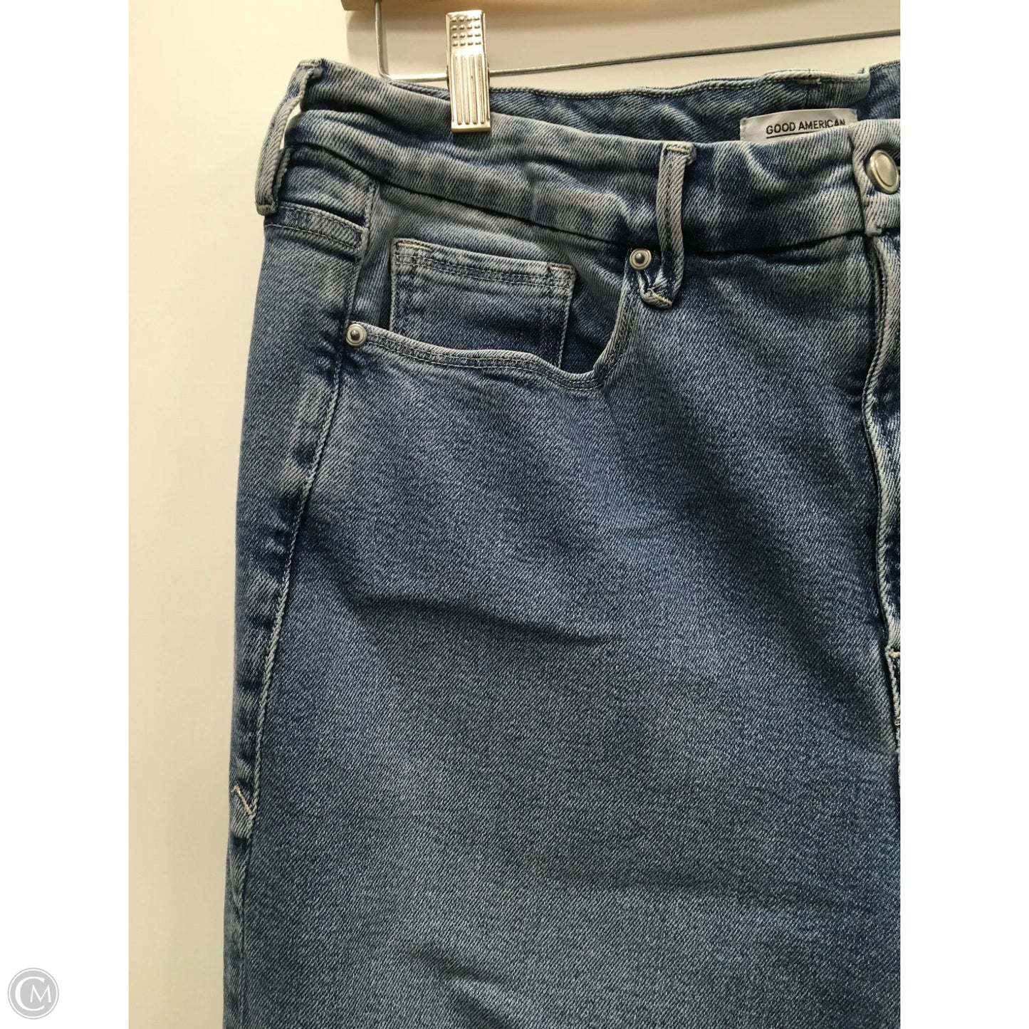 Jeans Straight By Good American In Blue Denim, Size: 18