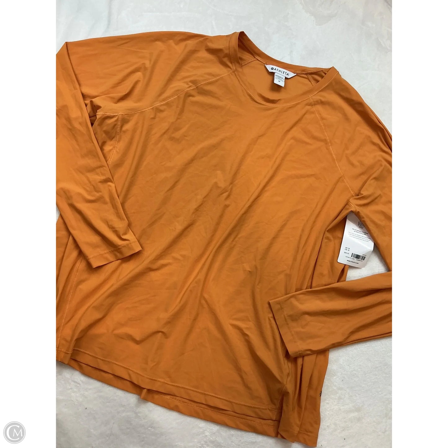 Athletic Top Long Sleeve Collar By Athleta In Orange, Size: 1x