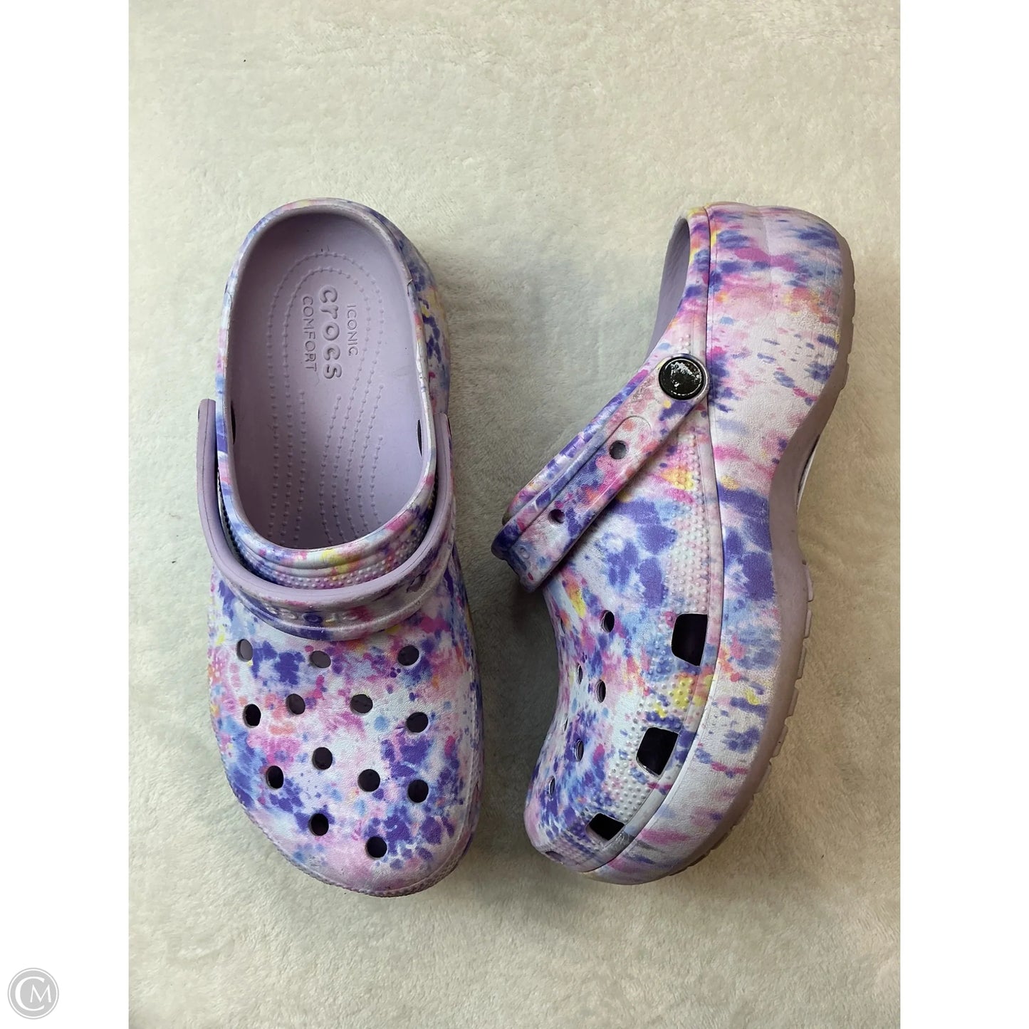 Shoes Sneakers Platform By Crocs In Purple, Size: 9