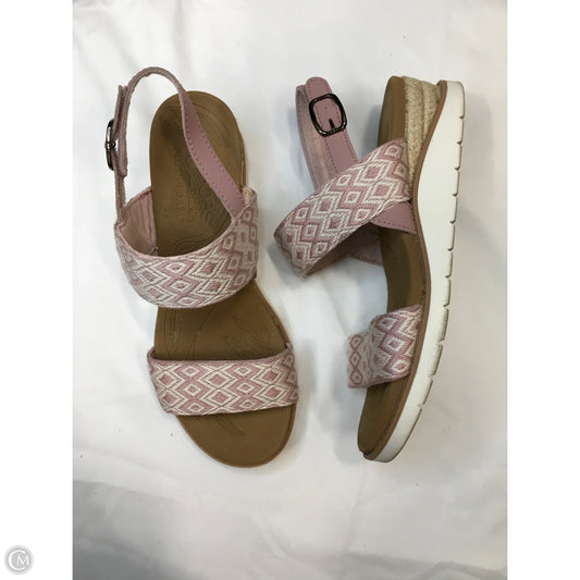 Sandals Flats By Skechers In Pink & White, Size: 6