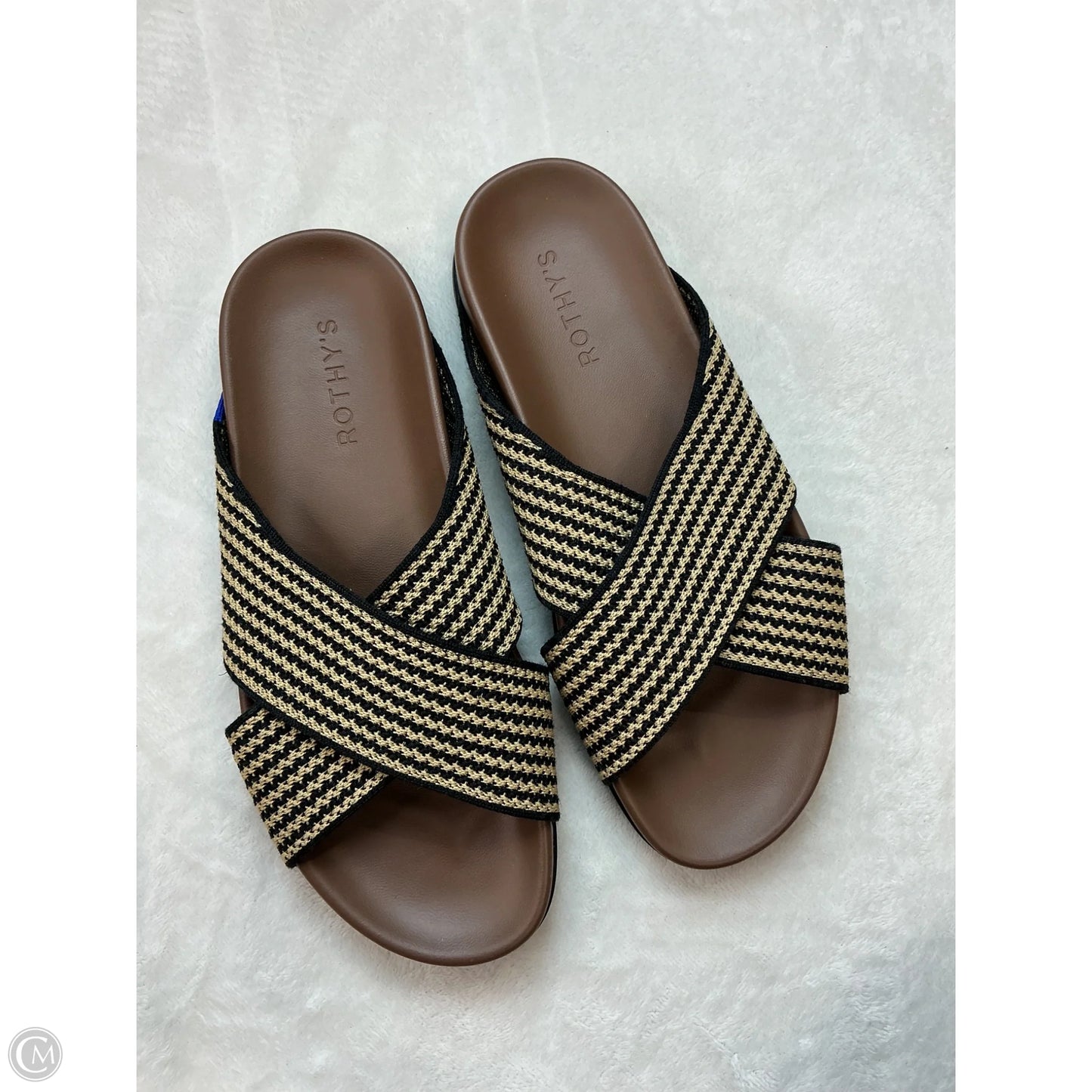 Sandals Flats By Rothys In Black & Brown, Size: 8