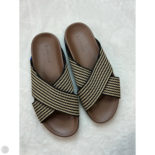 Sandals Flats By Rothys In Black & Brown, Size: 8