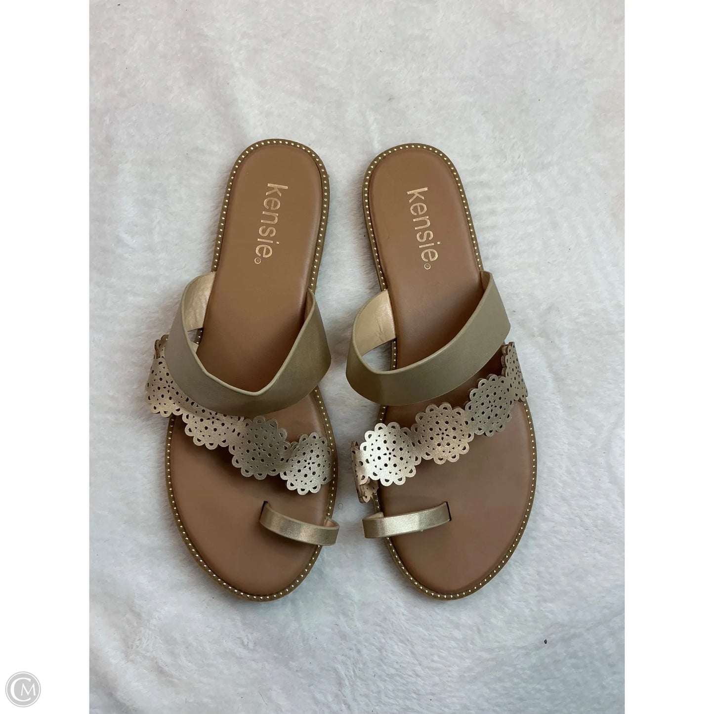 Sandals Flats By Kensie In Brown & Gold, Size: 7.5
