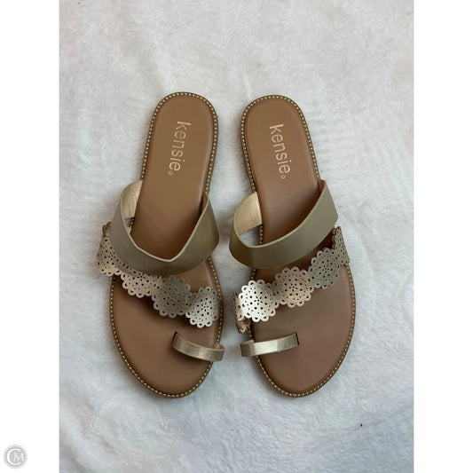 Sandals Flats By Kensie In Brown & Gold, Size: 7.5