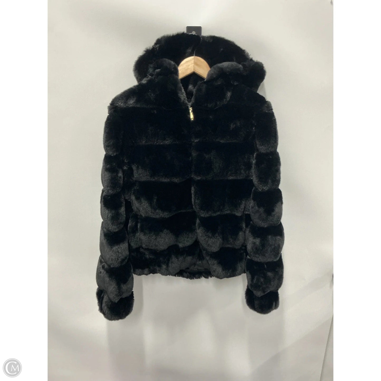 Coat Faux Fur & Sherpa By Bcbgmaxazria In Black, Size: M