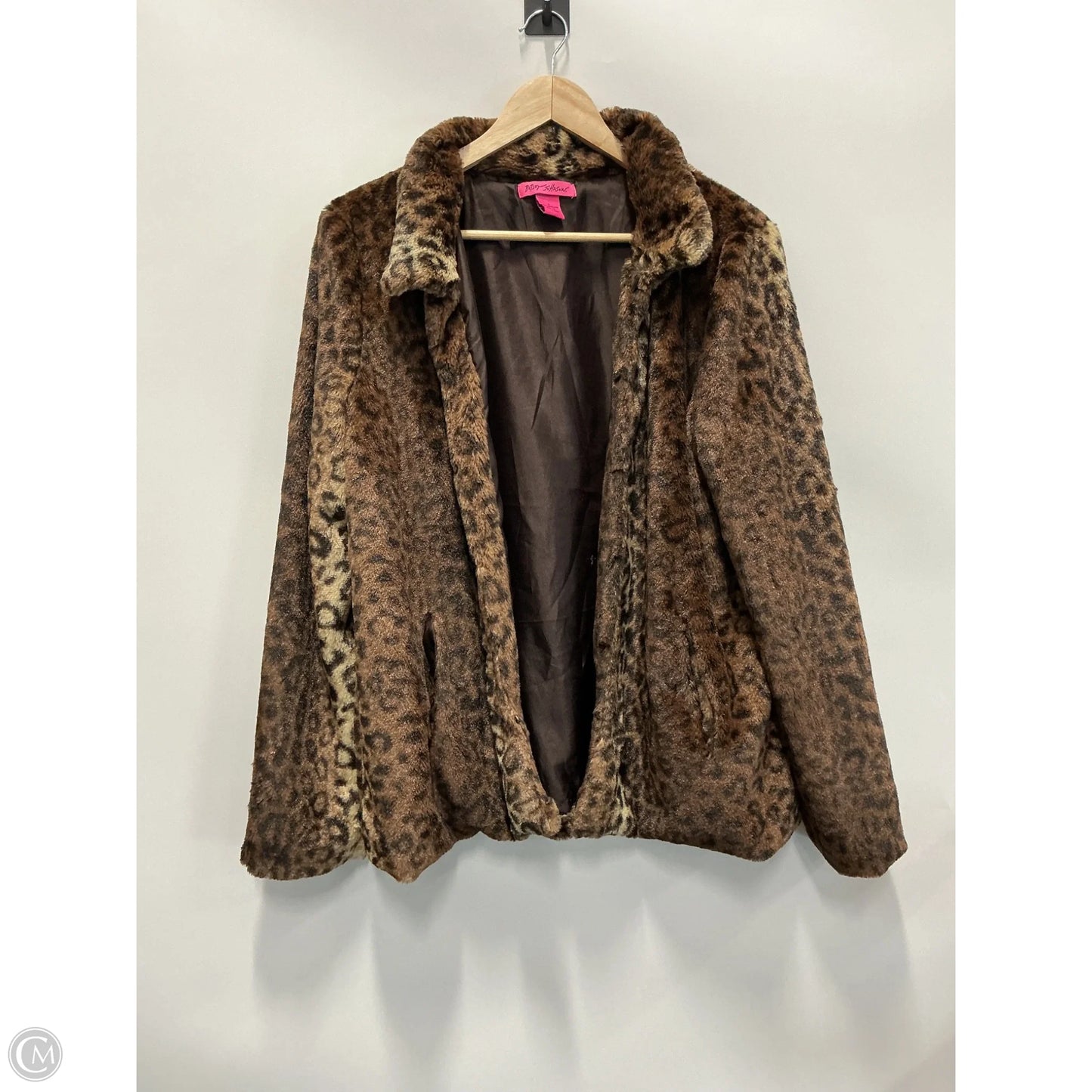 Coat Faux Fur & Sherpa By Betsey Johnson In Animal Print, Size: L