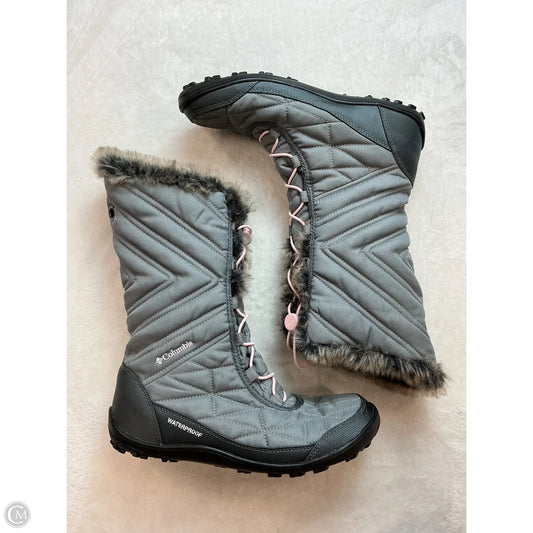 Boots Snow By Columbia In Grey & Pink, Size: 9