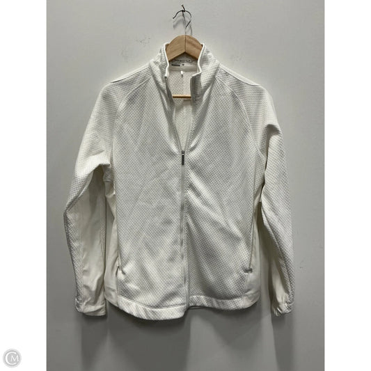 Athletic Jacket By Nike In White, Size: L