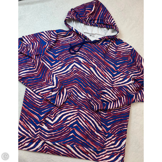 Sweatshirt Hoodie By Clothes Mentor In Blue & Red, Size: L