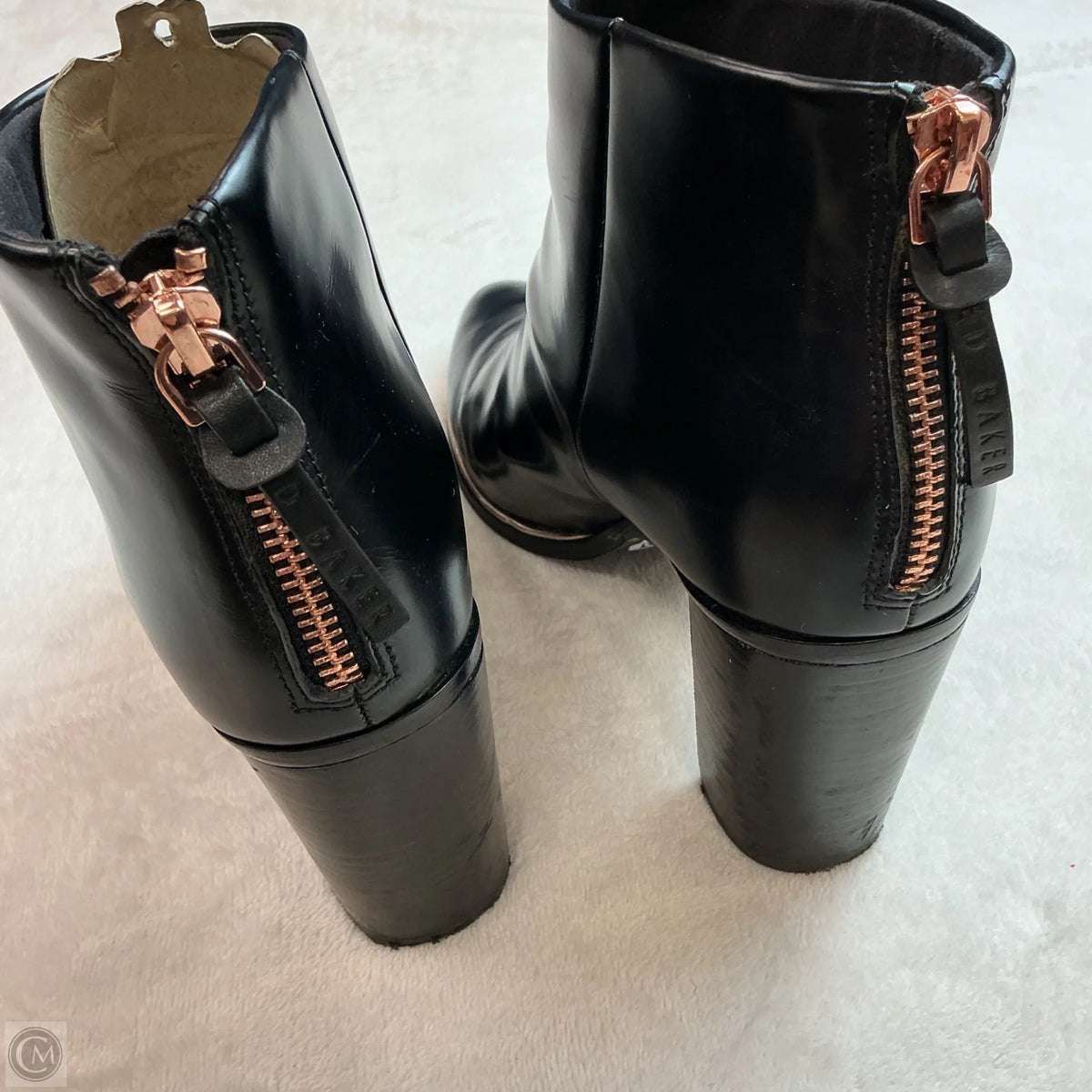 Boots Ankle Heels By Ted Baker In Black, Size: 7.5