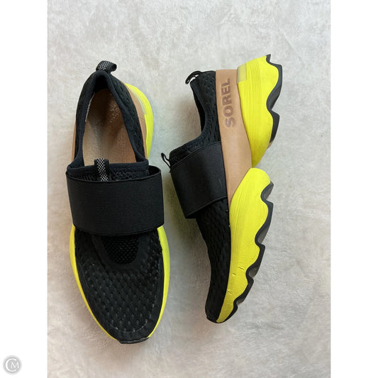 Shoes Athletic By Sorel In Black & Yellow, Size: 9