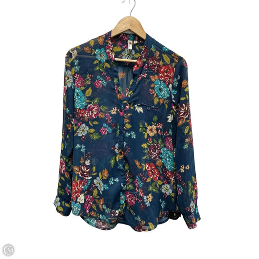Top Long Sleeve By Kut In Blue, Size: M