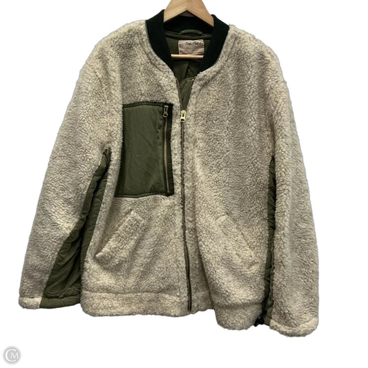 Jacket Faux Fur & Sherpa By We The Free In Cream & Green, Size: L