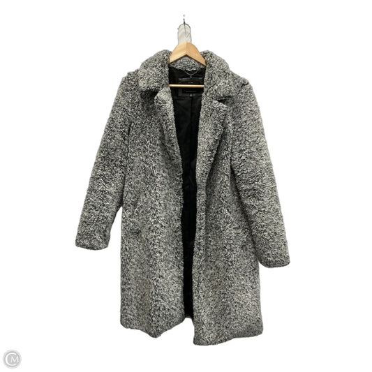 Coat Faux Fur & Sherpa By Lucky Brand In Grey, Size: M