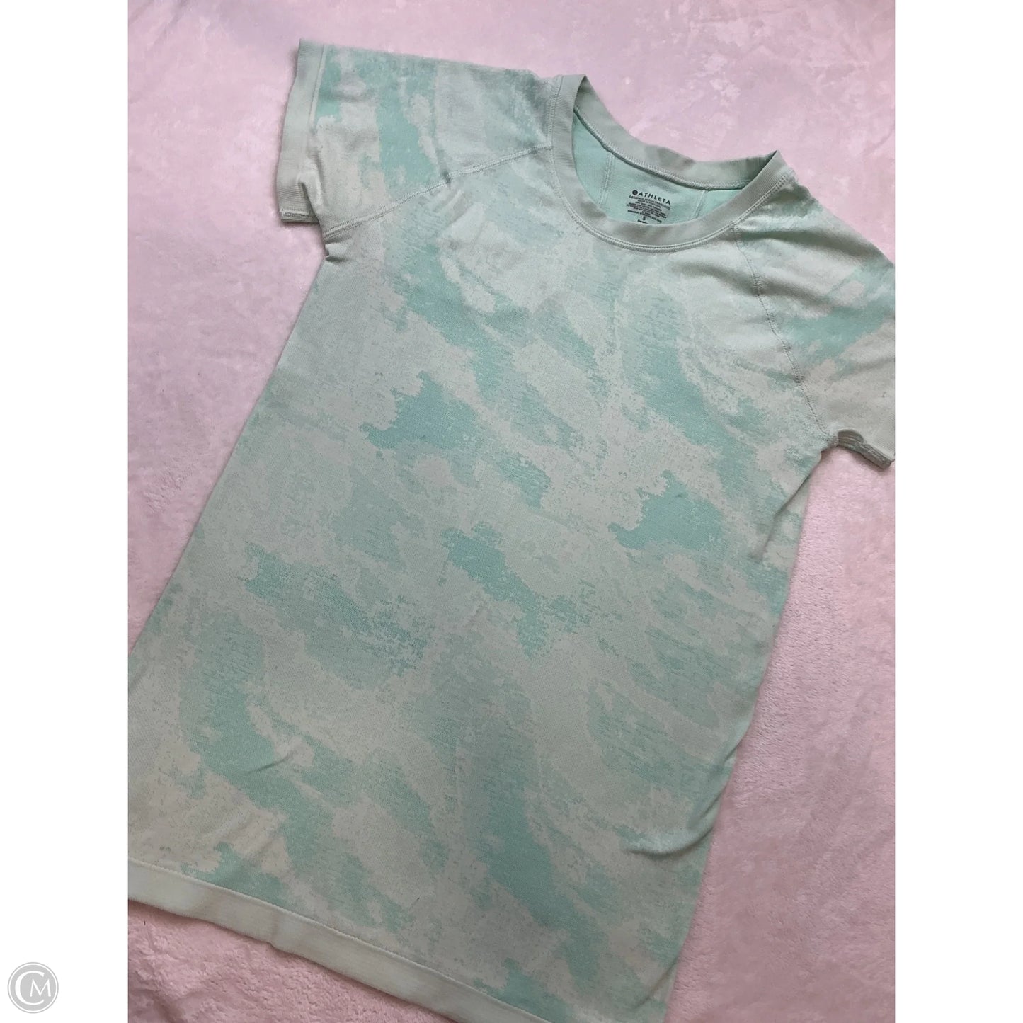 Athletic Top Short Sleeve By Athleta In Green, Size: S