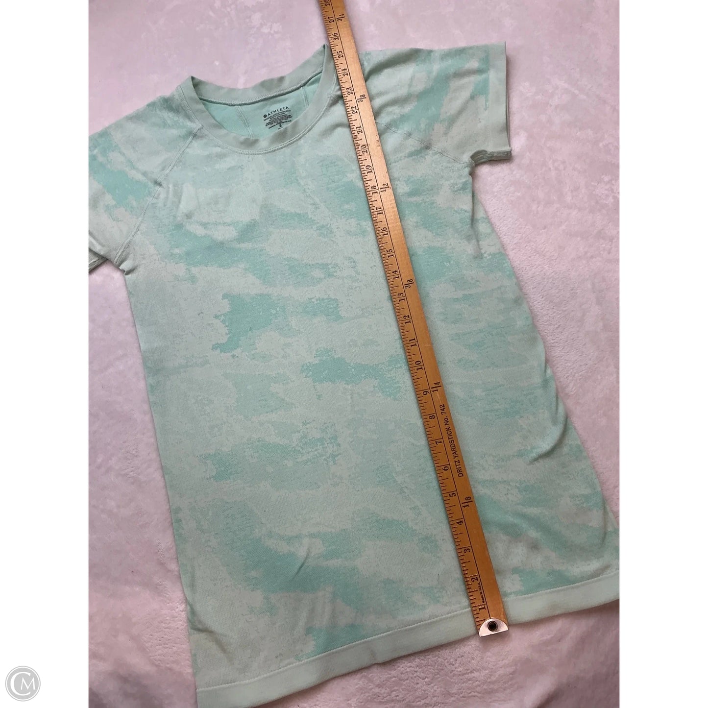 Athletic Top Short Sleeve By Athleta In Green, Size: S