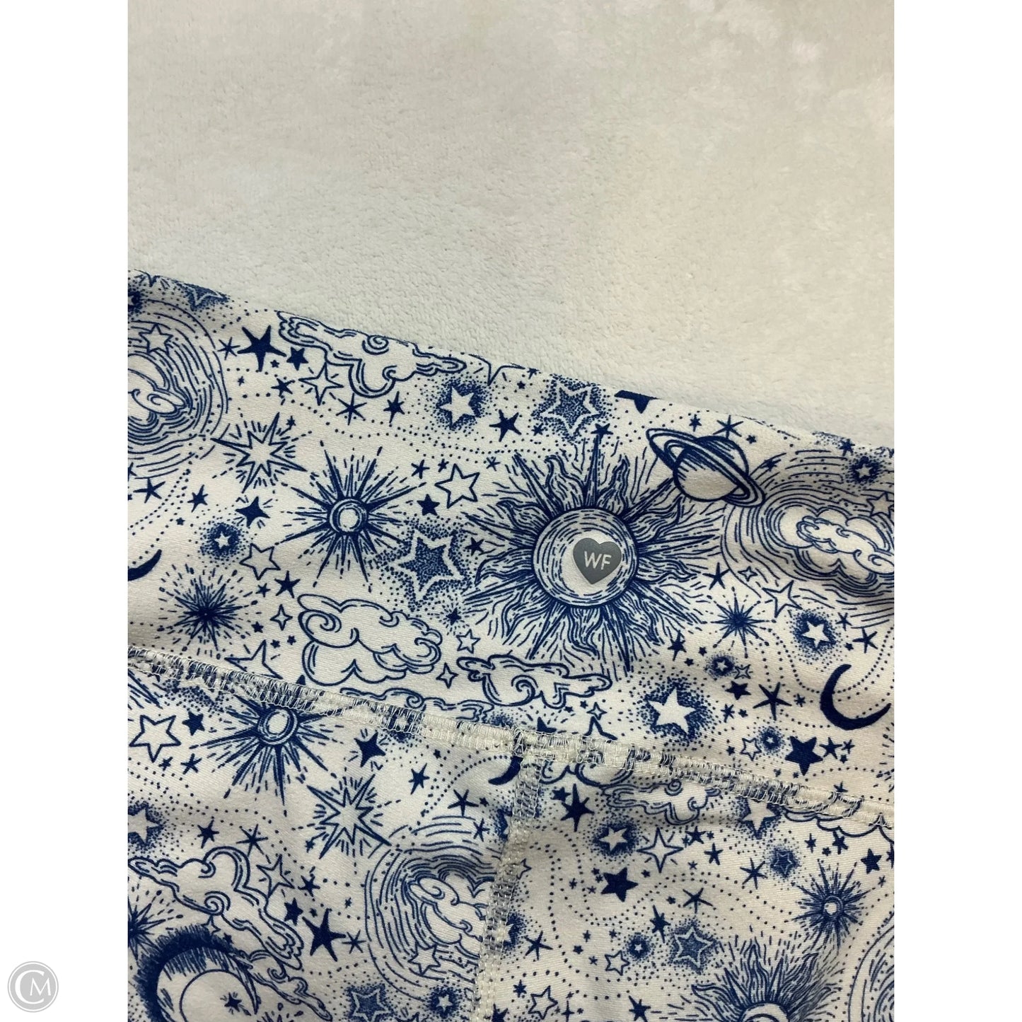 Athletic Leggings By Wildfox In Blue & White, Size: M