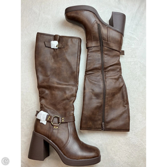 Boots Over-the-knee Flats By Fashion Nova In Brown, Size: 10