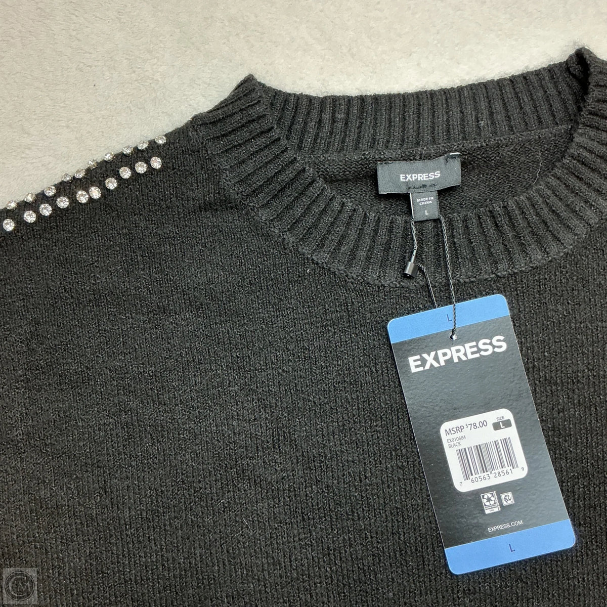 Sweater By Express In Black, Size: L