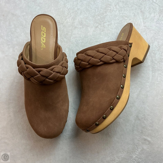 Shoes Heels Block By Soda In Tan, Size: 8