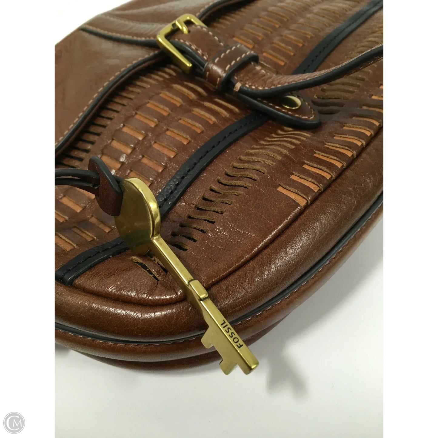 Crossbody Leather By Fossil, Size: Small