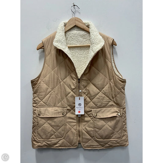 Vest Faux Fur & Sherpa By Merokeety In Tan, Size: L